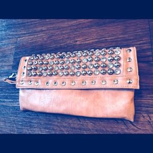 Blush Pink Rhinestone Vintage Clutch Purse